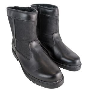 Weatherproof Men's 11 Black Winter Boots, Side Zip, Plush Lined, All-Weather